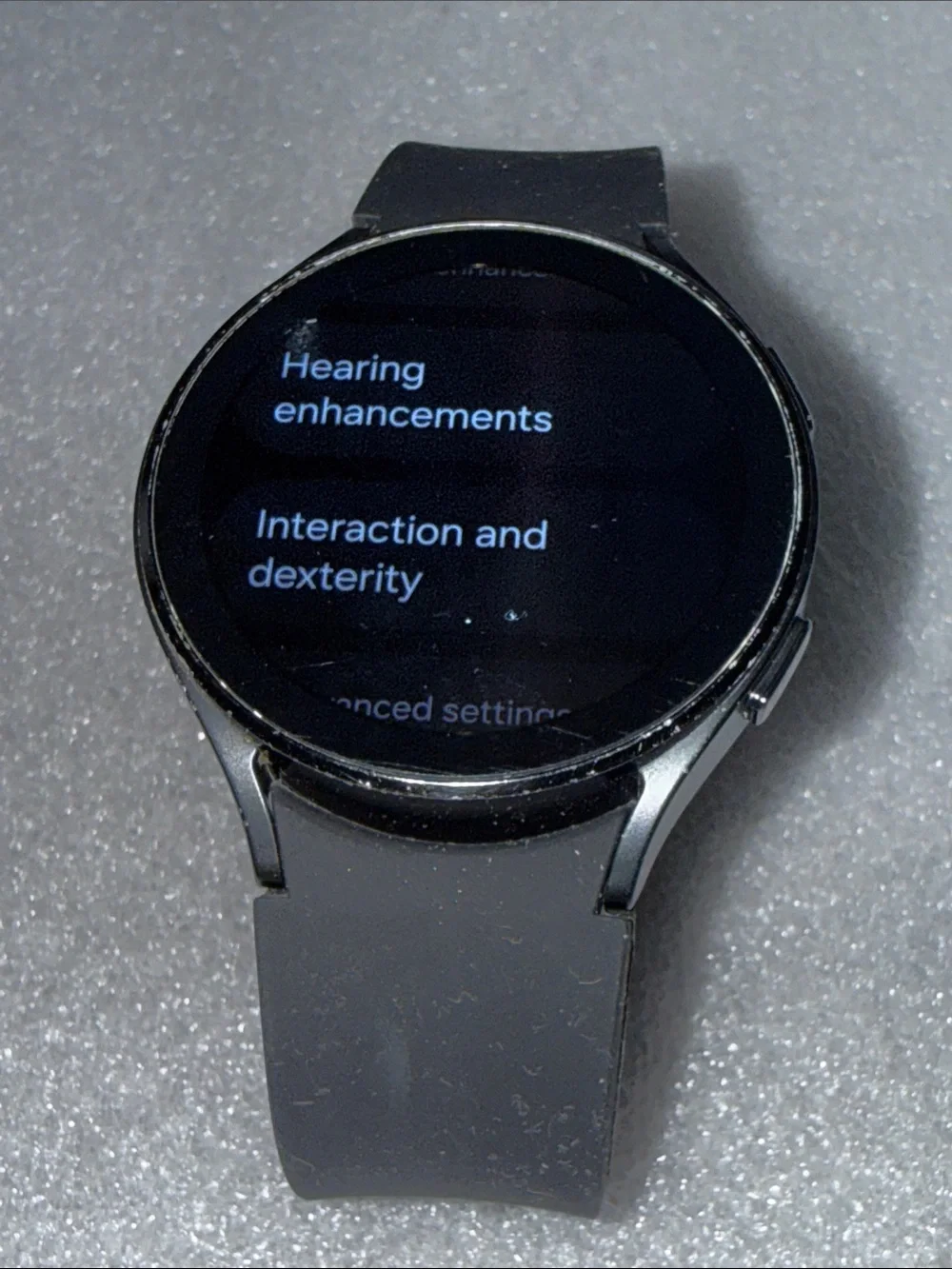 Samsung Galaxy Watch 4 with a black fluoroelastomer band | Comes As Shown No Box